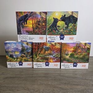Collection of 5 Abraham Hunter 300 Piece Jigsaw Puzzles